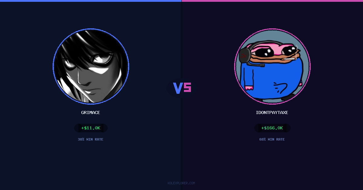 Grimace vs IdontPayTaxes preview