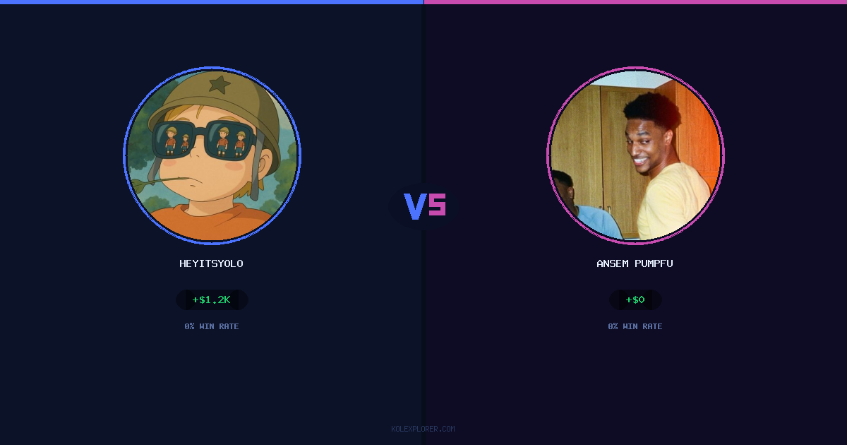 Heyitsyolo vs Ansem Pumpfun preview