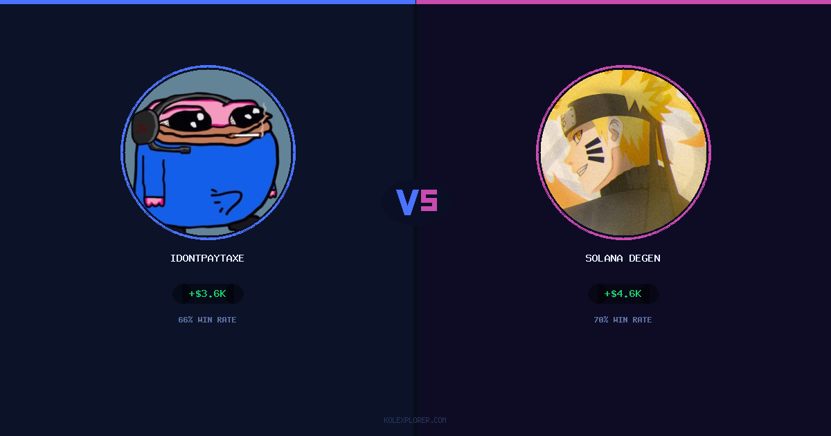IdontPayTaxes vs Solana degen preview