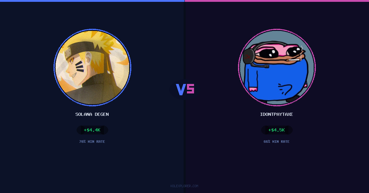 Solana degen vs IdontPayTaxes preview